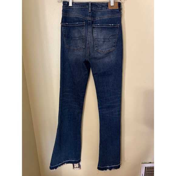 American Eagle Highest Rise Flare Jeans Super Stretch  Sz 0 - Picture 10 of 12